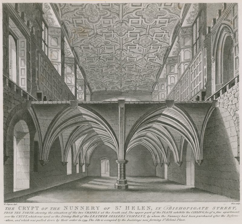 Kryptan av Nunnery of St Helen i Bishopsgate Street, London av William Capon