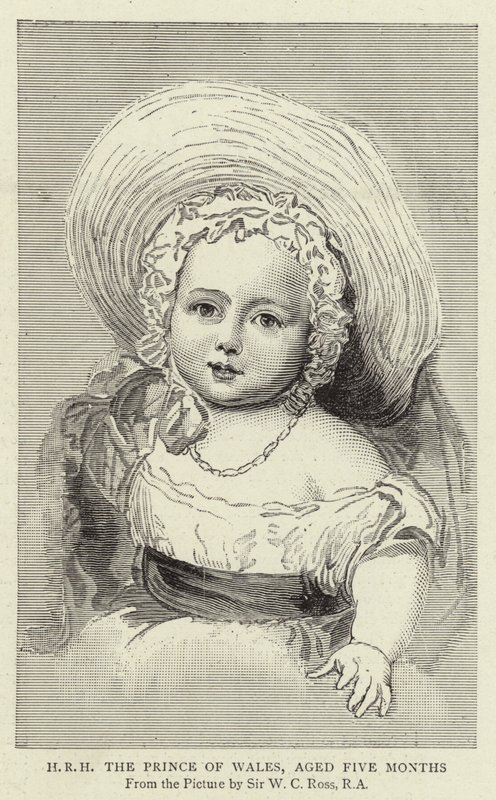 H R H Prinsen av Wales, fem månader gammal (gravyr) av William Charles (after) Ross