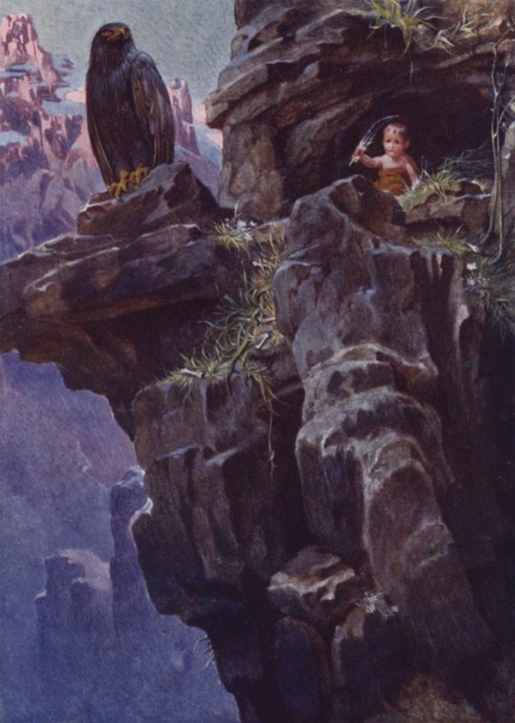 Illustration för Child of the Air av M H Spielmann (färg litho) av William Charles John Pitcher