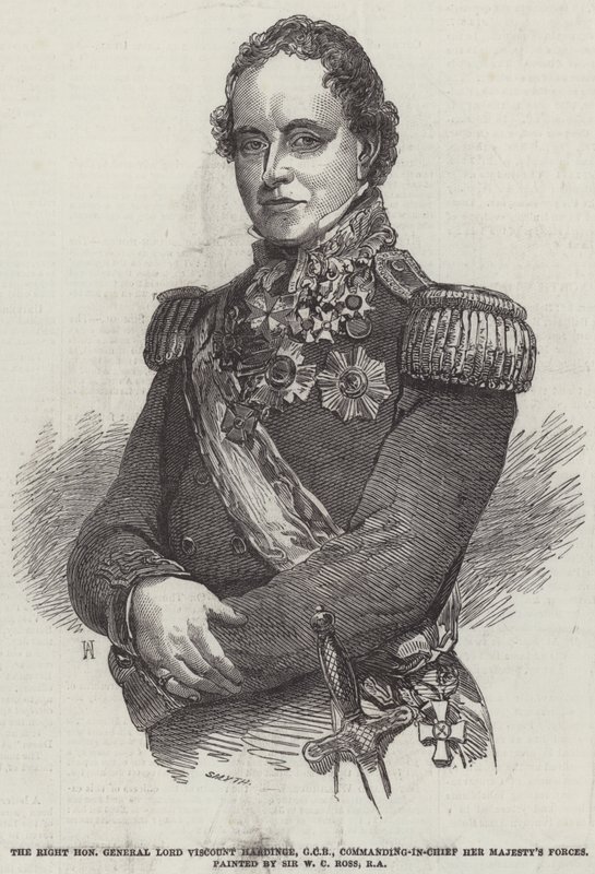 Den högvördige generalen Lord Viscount Hardinge, GCB, överbefälhavare för Hennes Majestäts styrkor av William Charles Ross