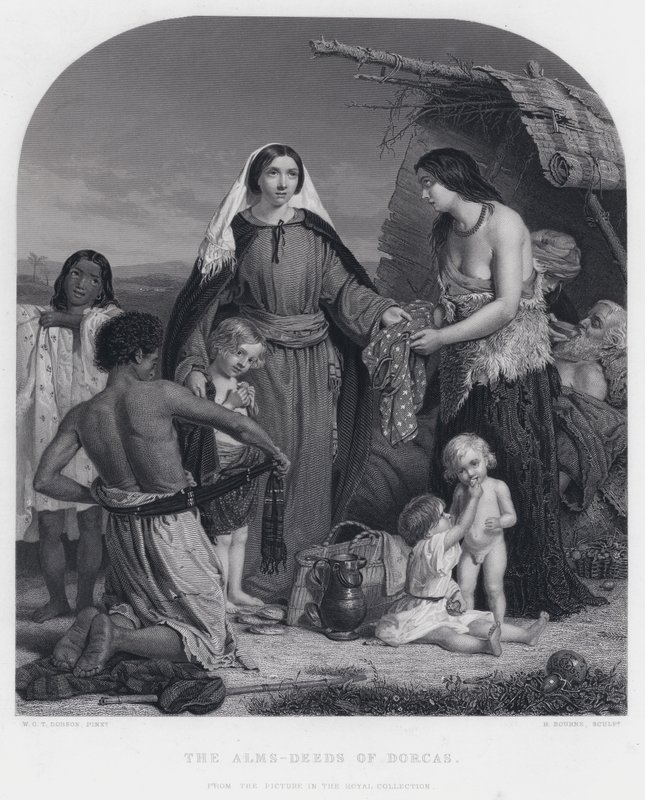 The Alms-Deeds of Dorcas (gravyr) av William Charles Thomas (after) Dobson