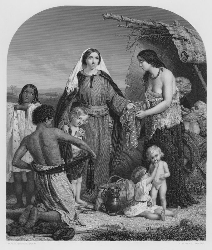 The Alms-Deeds of Dorcas, från bilden i Kungliga Samlingen (gravyr) av William Charles Thomas (after) Dobson