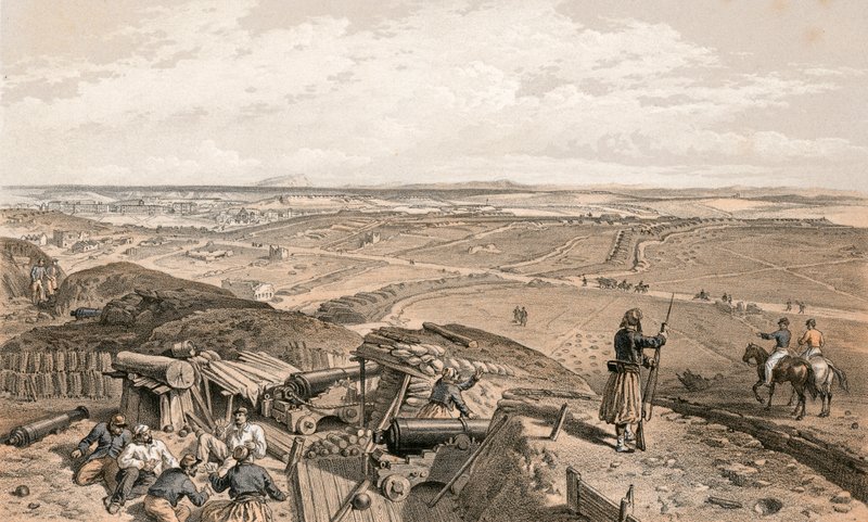 Bastoni du Mat från Central Bastion av William Crimea Simpson