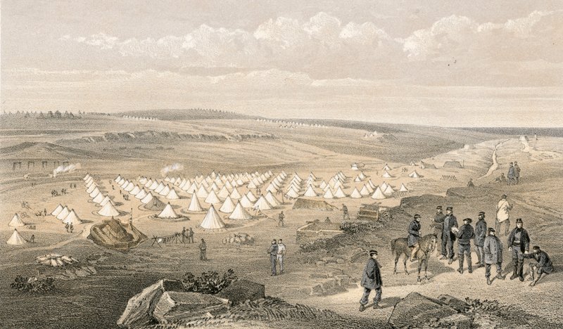 Sjöbrigadens läger före Sebastopol av William Crimea Simpson