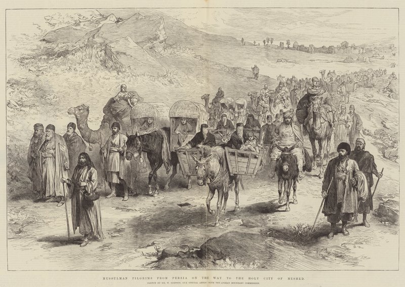 Mussulmaniska pilgrimer från Persien på väg till den heliga staden Meshed av William Crimea Simpson