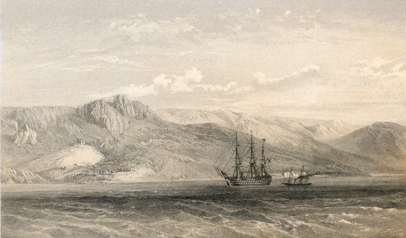Prins Woronzoffs palats, nära Jalta på Krim:s sydkust av William Crimea Simpson