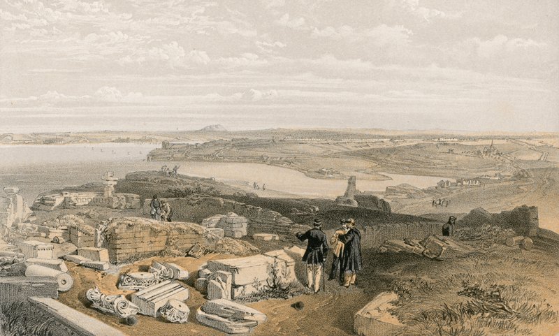 Sebastopol från gamla Chersonese och antika kyrkan St Vladimir av William Crimea Simpson