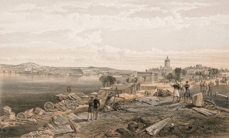 Sebastopol från baksidan av Fort Nicholas, tittar söderut av William Crimea Simpson
