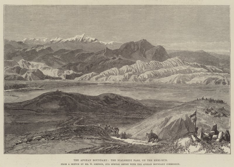 Den afghanska gränsen, Nialsheni-passet, på Heri-Rud av William Crimea Simpson