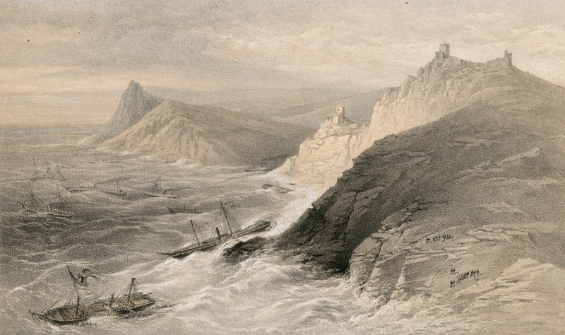 Storingen utanför hamnen i Balaklava, 14 november 1854 av William Crimea Simpson