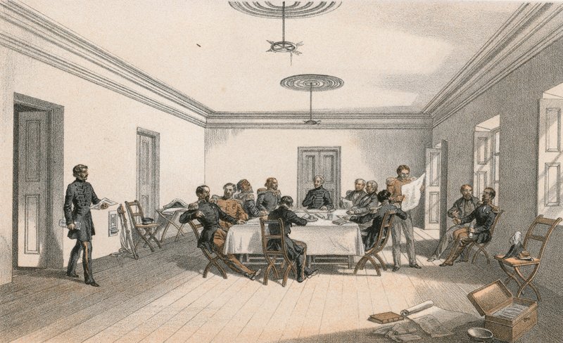 O totonu o le nofoaga autu o Lord Raglan, o se fono a taua av William Crimea Simpson