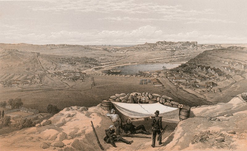 Sebastopols stadsbatterier eller inre befästningar, 23 juni 1855 av William Crimea Simpson