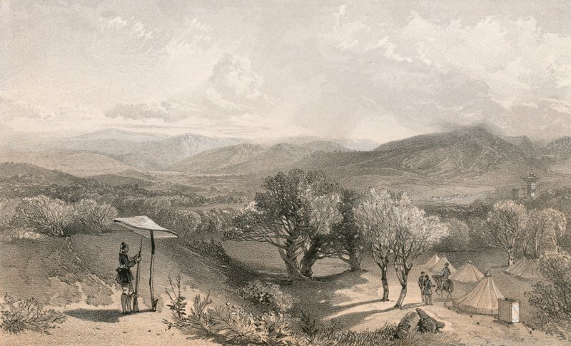 Baidardalen, bakifrån Petroskis villa, med blick österut av William Crimea Simpson