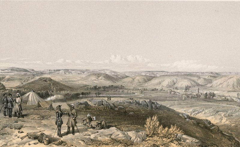 Tchernaya-dalen, blickande norrut av William Crimea Simpson