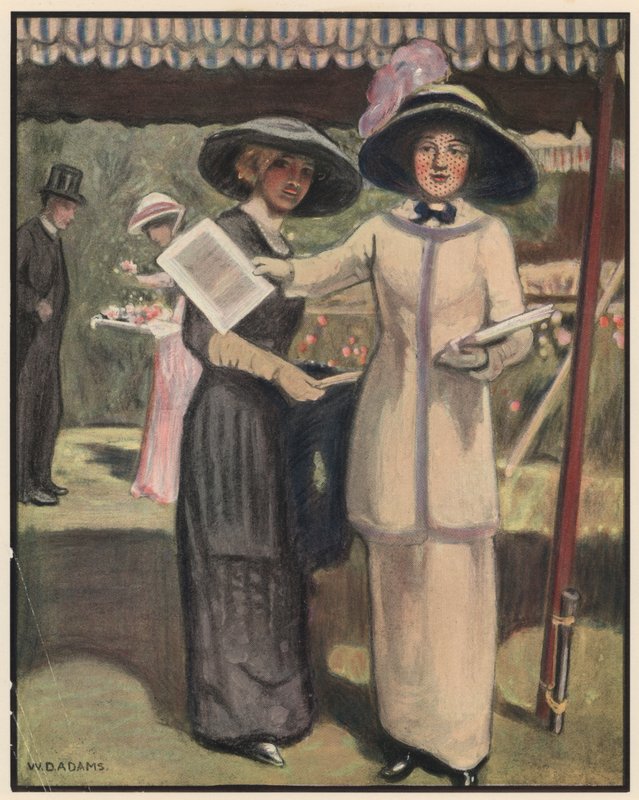 The Charity Bazaar, "Ingen förändring given" (färg litho) av William Dacres Adams