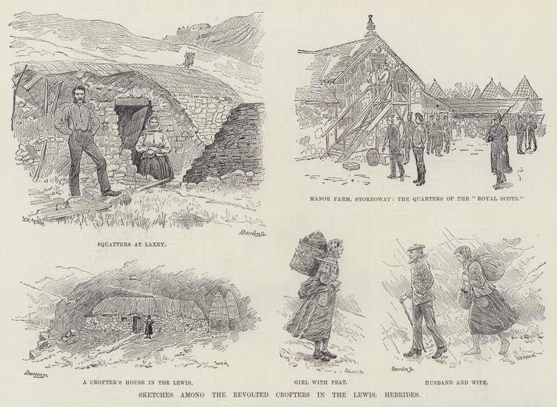 Skisser bland de revolterade torparna i Lewis, Hebriderna av William Douglas Almond