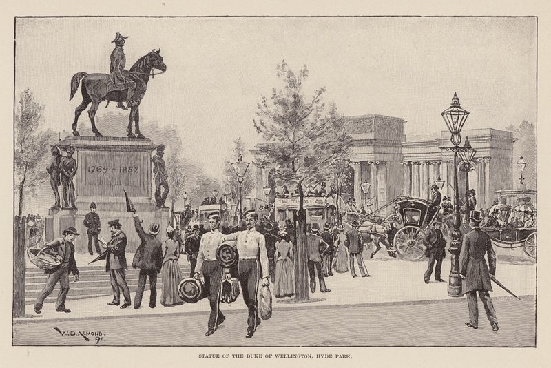 Staty av hertigen av Wellington, Hyde Park (gravyr) av William Douglas Almond