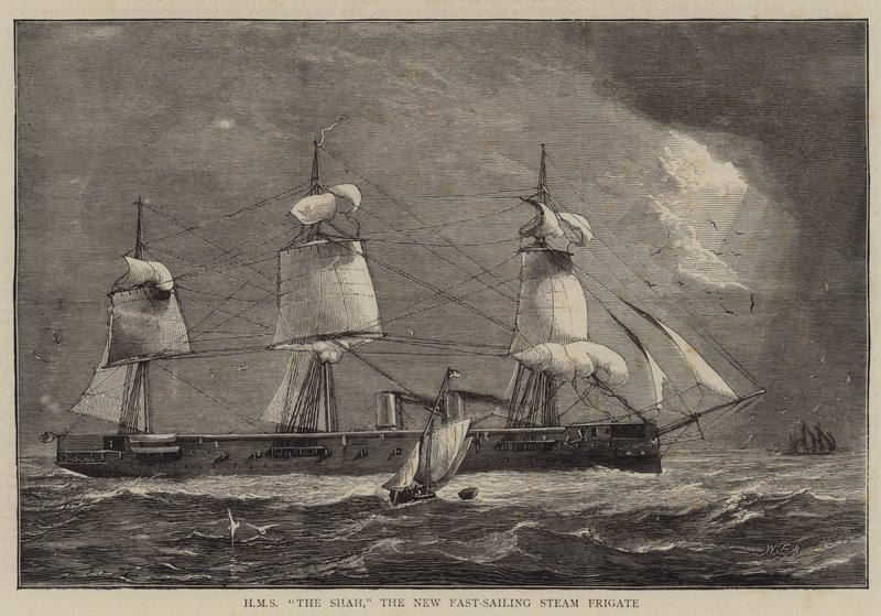 HMS Shahen, den nya snabbseglande ångfregatten av William Edward Atkins