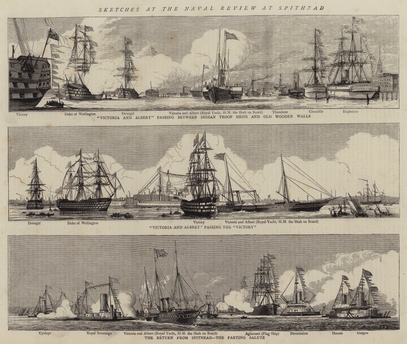 Skisser vid Naval Review på Spithead (gravyr) av William Edward Atkins