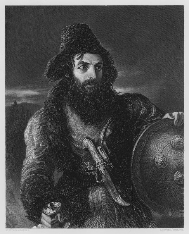 A Persian Warrior, från bilden i Vernon Gallery (gravyr) av William Etty