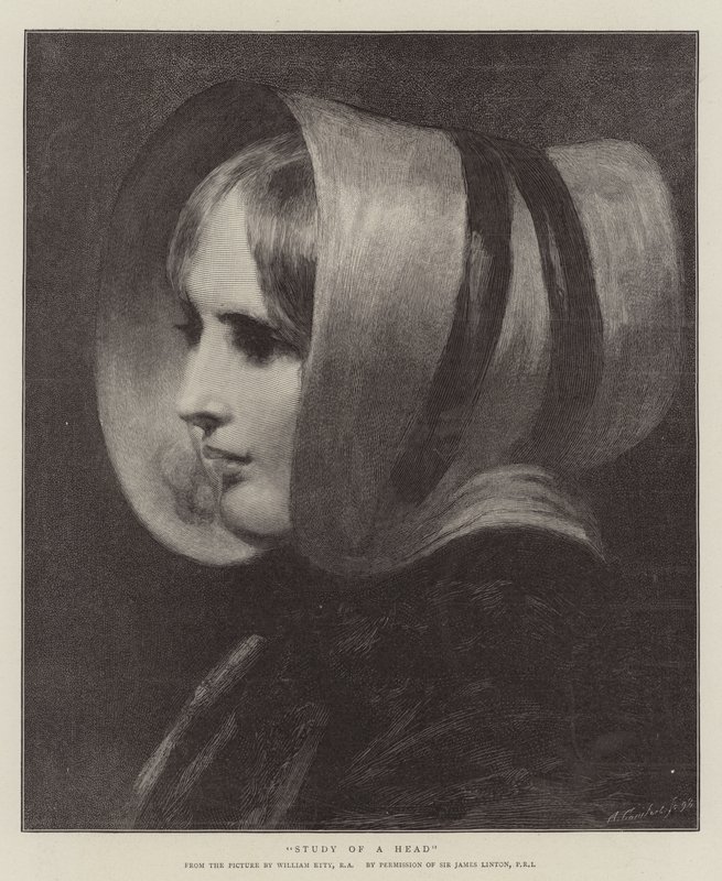 Studie av ett huvud av William Etty