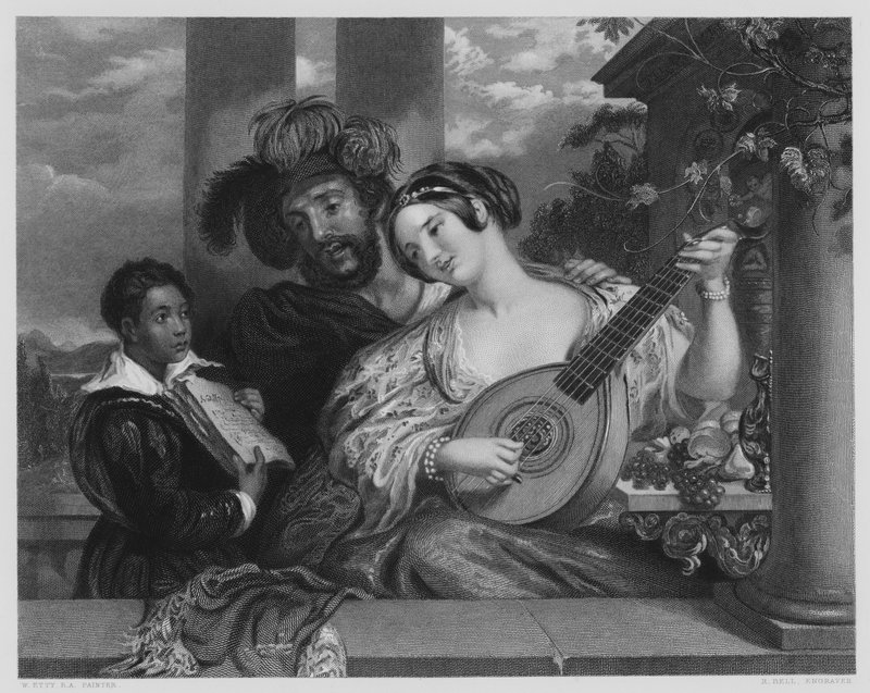 Duetten, från bilden i Vernon Gallery (gravyr) av William Etty