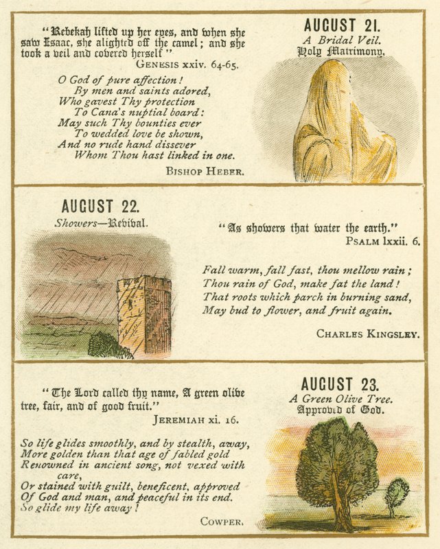 Sida från The Bible Emblem Anniversary Book (färglitografi) av William Foster