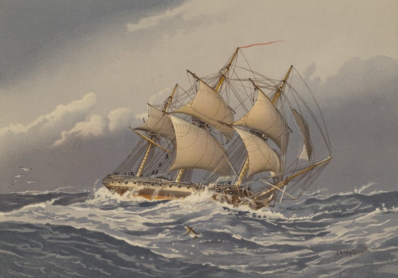 A 28-gun frigate, about 1794  av William Frederick Mitchell