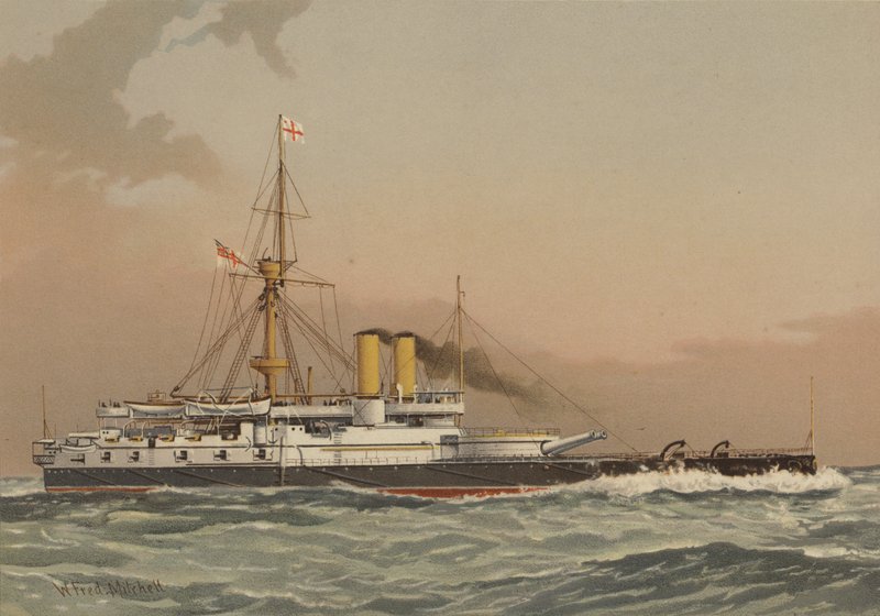 HMS Victoria, 1st class battleship  av William Frederick Mitchell