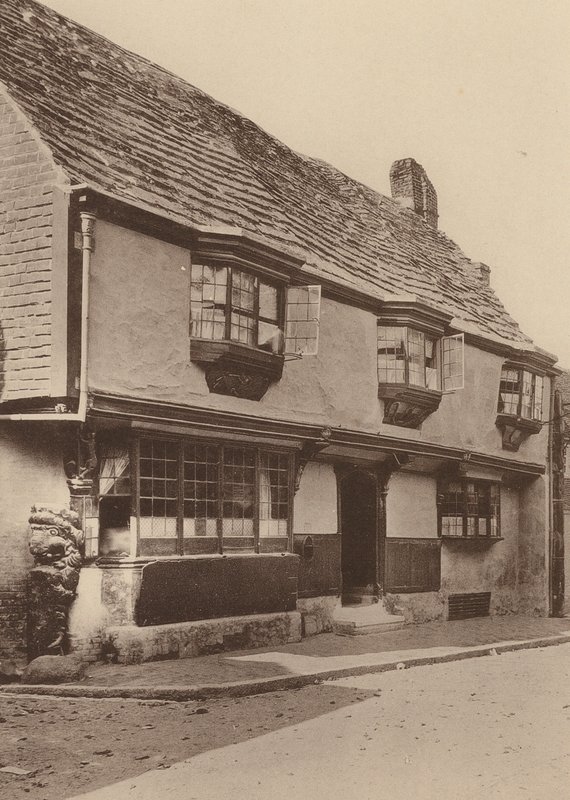 Star Inn, Alfriston, Sussex (svartvitt foto) av William Galsworthy Davie