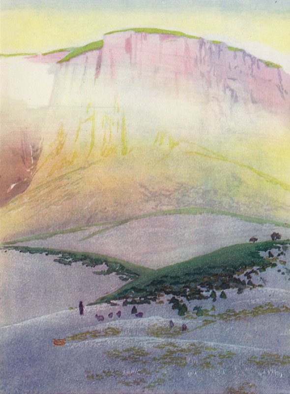 The Last Glean, Corsica (färg litho) av William Giles