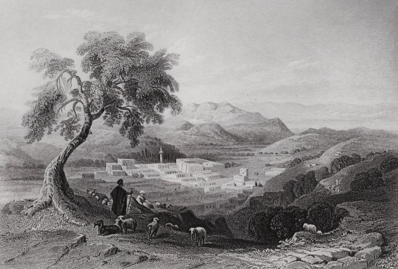 Nasaret, tittar mot Esdraelonslätten (gravyr) av William H. Bartlett