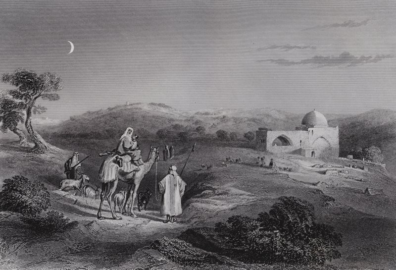 Rachels grav, nära Betlehem (gravyr) av William H. Bartlett