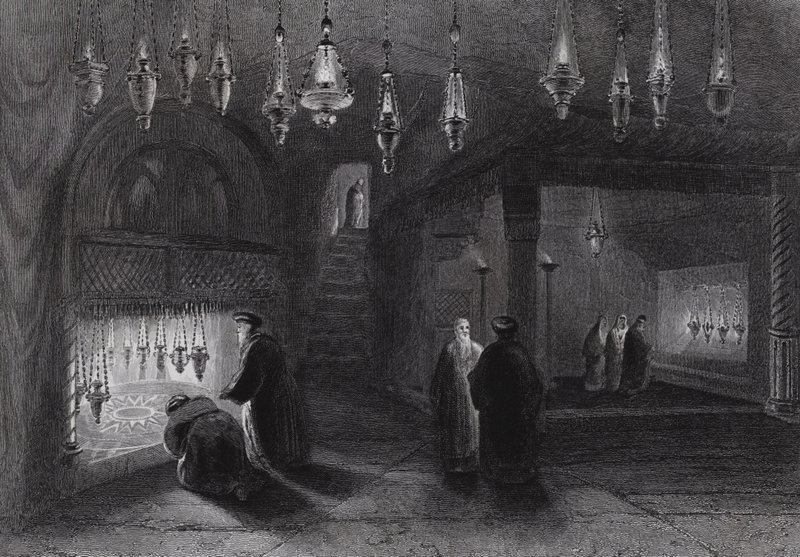 Födelsehelgedomen, Betlehem (gravyr) av William H. Bartlett