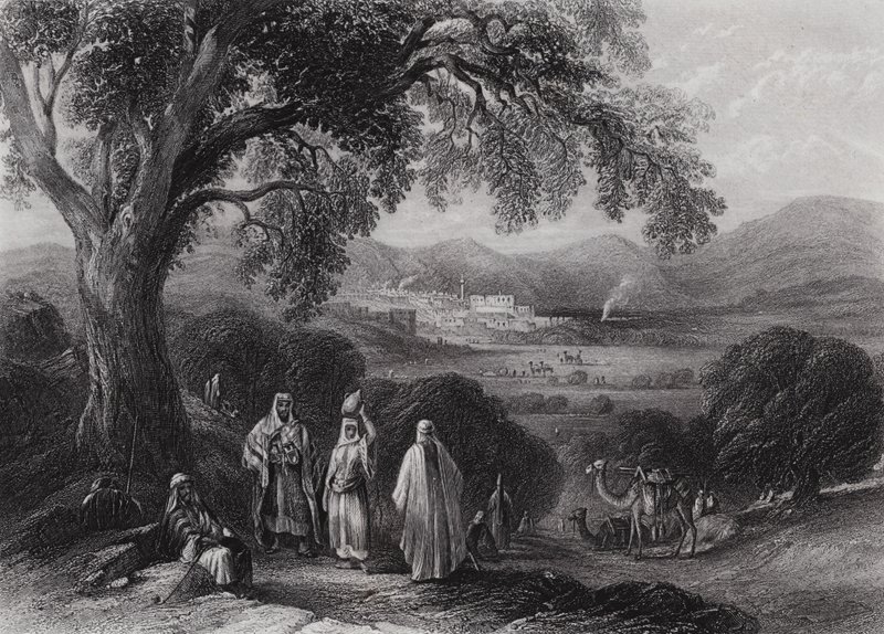 Vale of Nazareth (gravyr) av William H. Bartlett