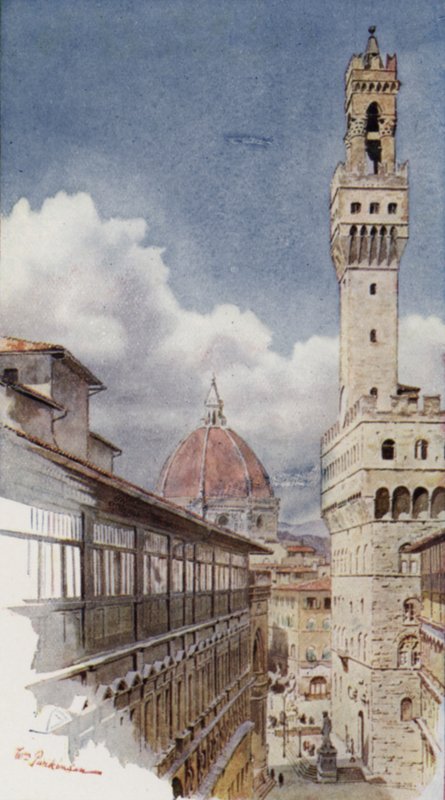 Från Uffizierna, Florens (färg litho) av William H. Parkinson