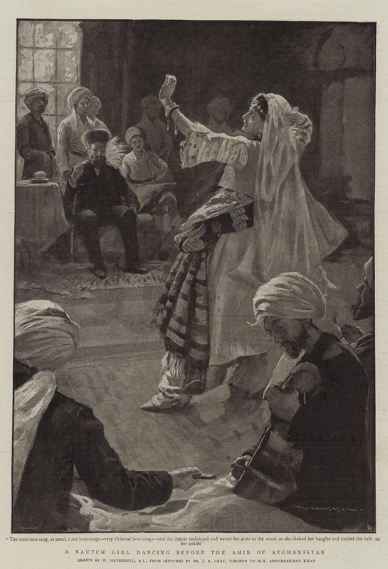 En nautchflicka dansar inför Afghanistans amir. av William Hatherell