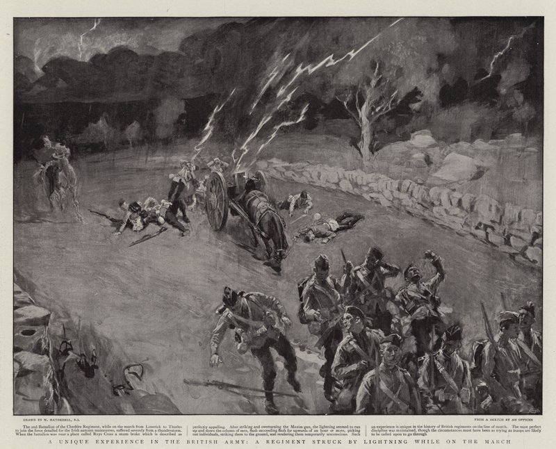 En unik upplevelse i den brittiska armén, ett regemente som drabbades av Lighting under mars av William Hatherell