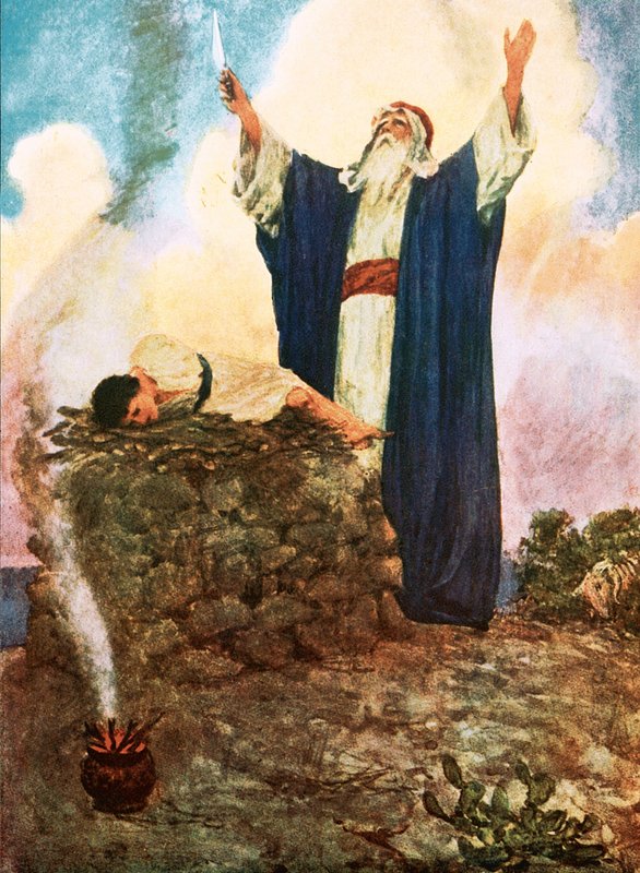 Abraham offrar Isak av William Hatherell