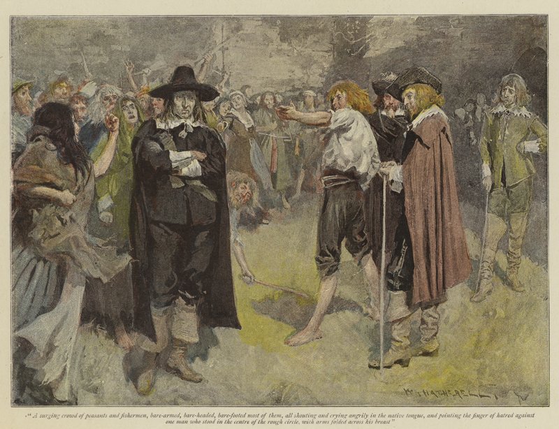 Illustration för The Vengeance of Dungarvan, av E Lester Arnold (chromolitho) av William Hatherell