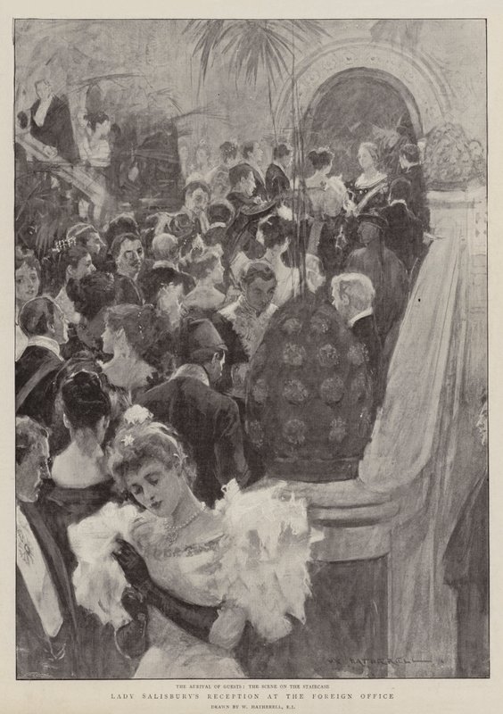 Lady Salisburys mottagning på utrikeskontoret av William Hatherell