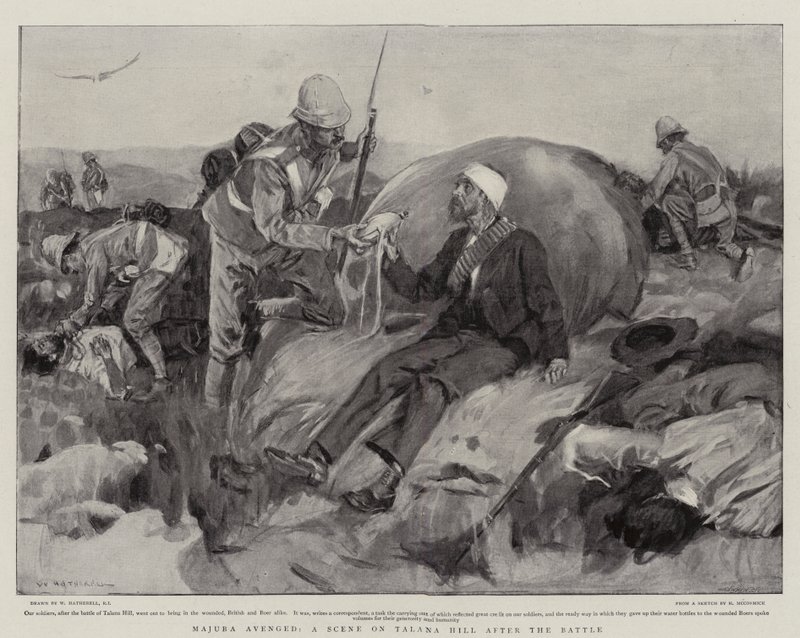 Majuba hämnades, en scen på Talana Hill efter slaget av William Hatherell