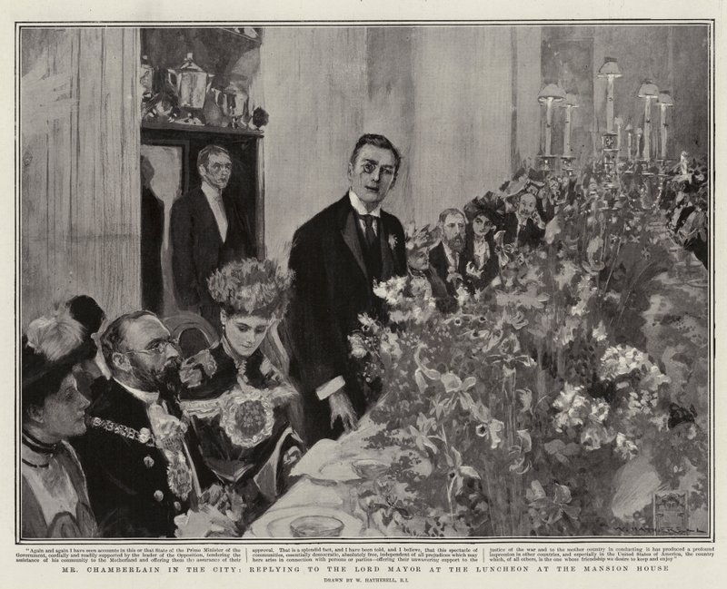 Chamberlain i staden, svar till överborgmästaren vid lunchen i Mansion House av William Hatherell