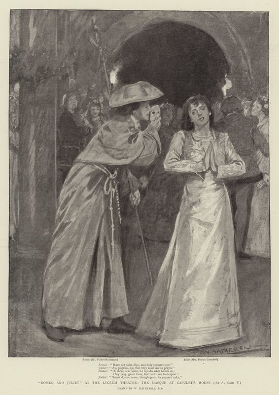 Romeo och Julia på Lyceum Theatre, Masken i Capulets hus, akt I, scen V av William Hatherell