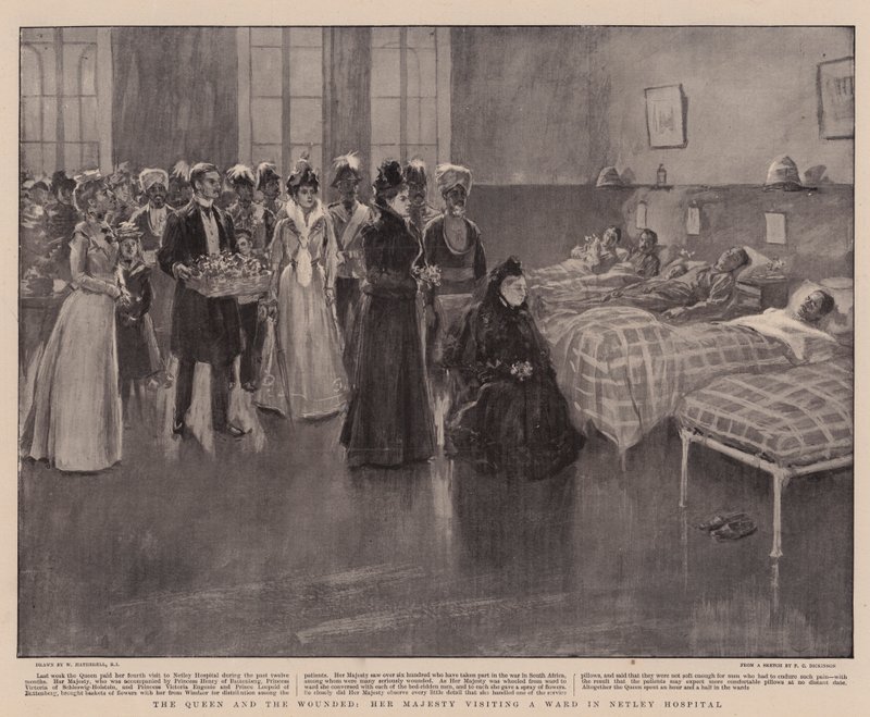 Drottningen och de sårade, Hennes Majestät besöker en avdelning på Netley Hospital av William Hatherell