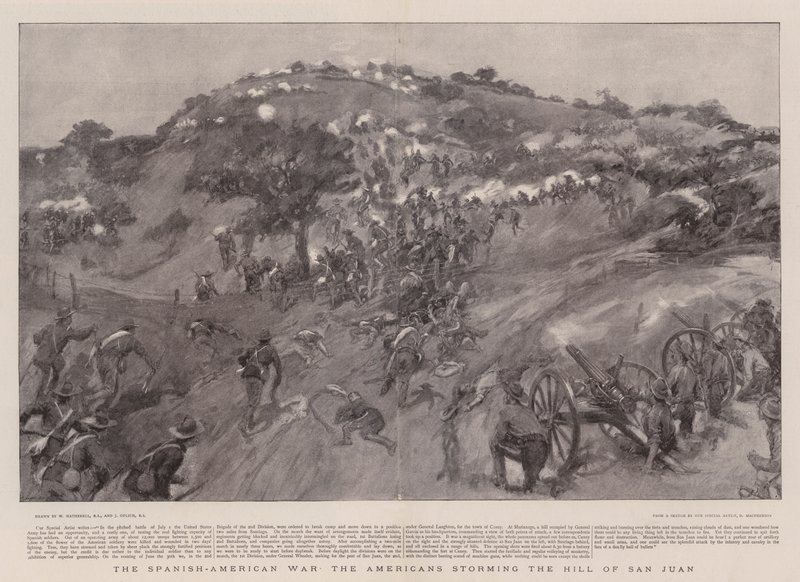 Det spansk-amerikanska kriget stormar amerikanerna Hill of San Juan av William Hatherell