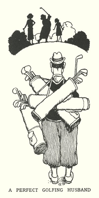 En perfekt golfman (litho) av William Heath Robinson