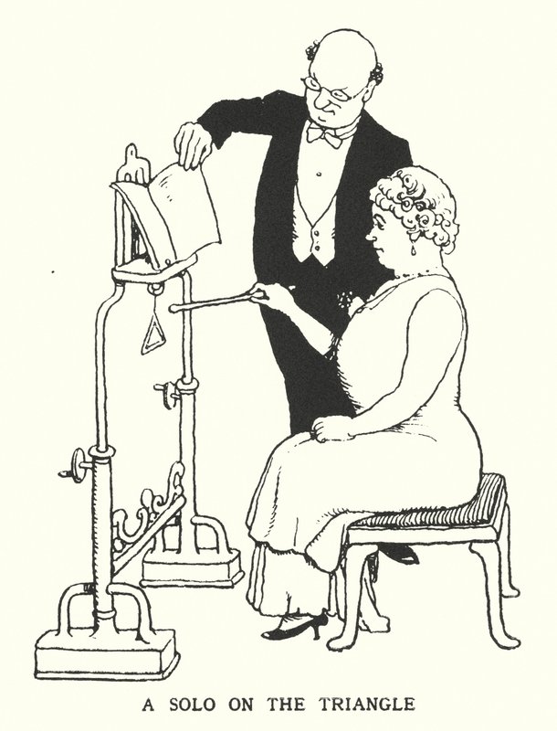 Ett solo på triangeln (litho) av William Heath Robinson