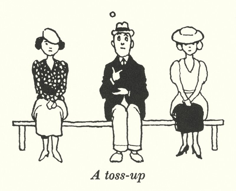 En kasta upp (litho) av William Heath Robinson