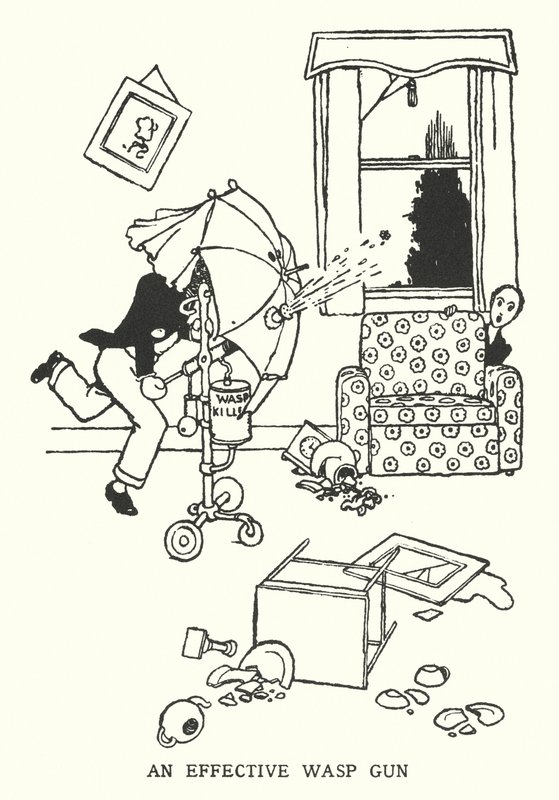 En effektiv getingpistol (litho) av William Heath Robinson